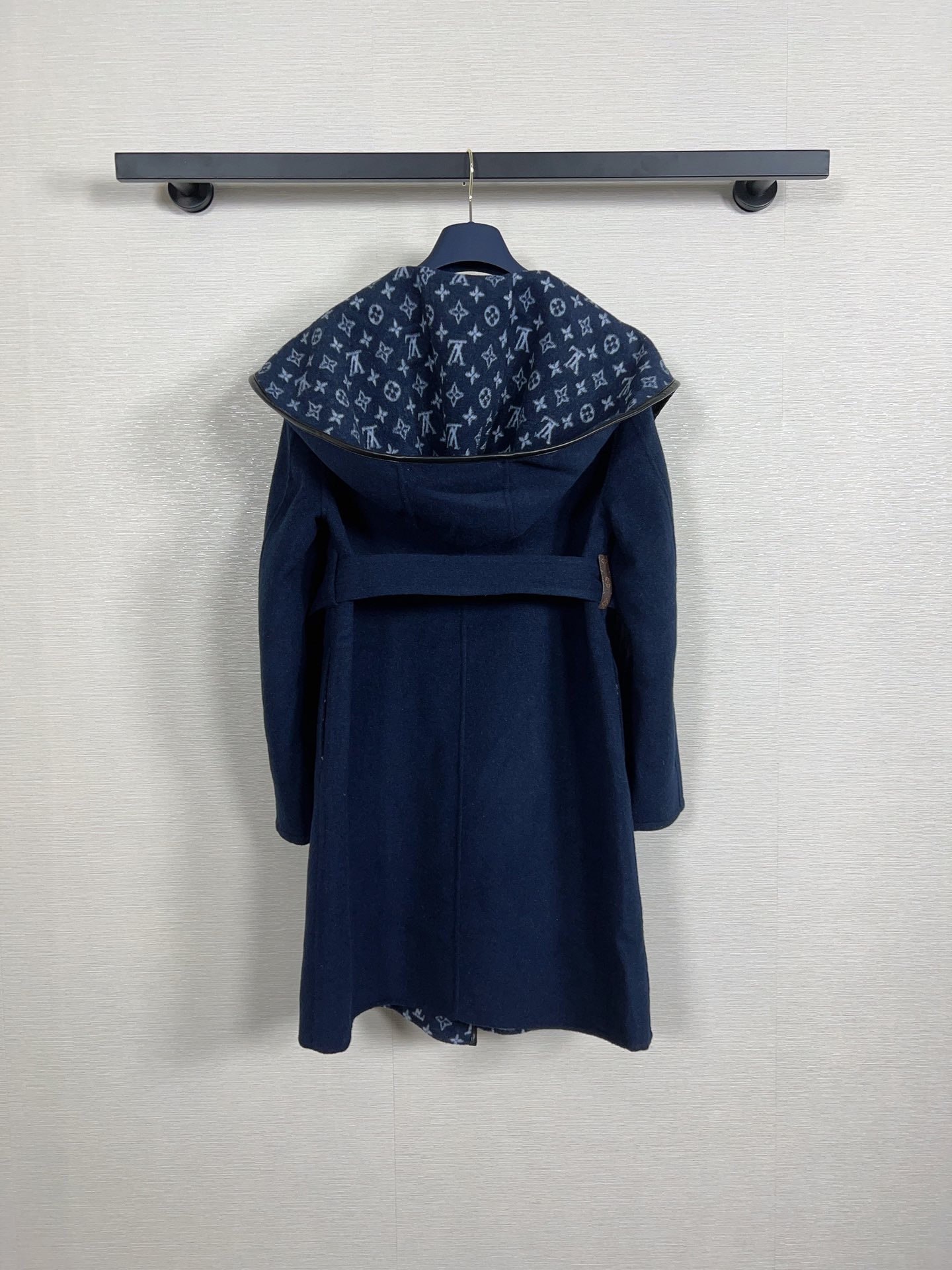 Louis Vuitton Navy Tonal Monogram Coat