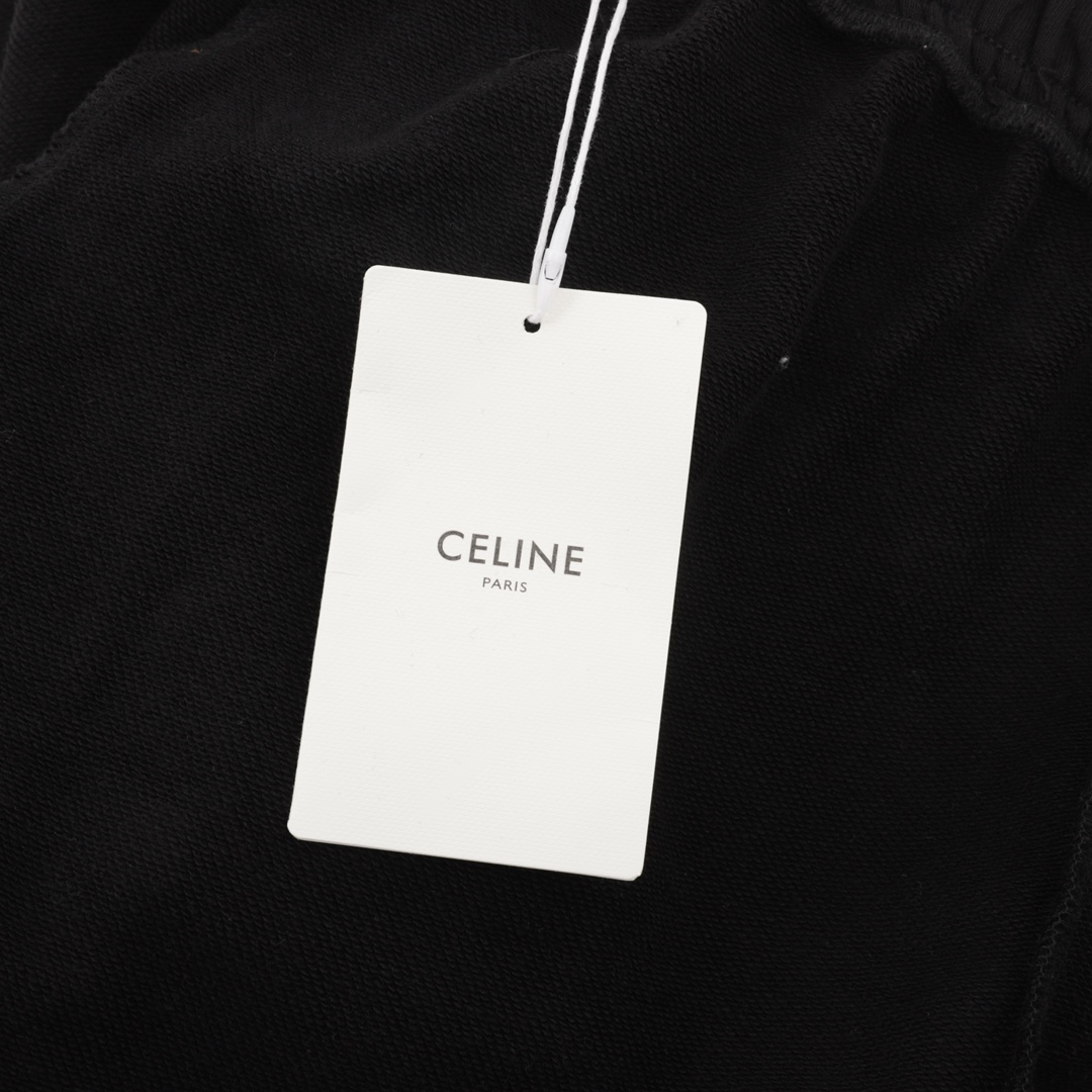 CELINE/赛琳 刺绣字母LOGO毛圈棉抽绳运动裤