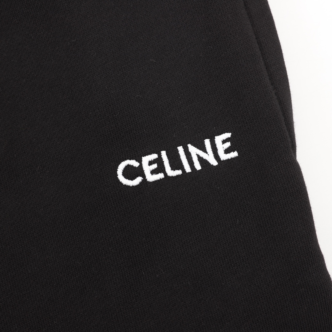 CELINE/赛琳 刺绣字母LOGO毛圈棉抽绳运动裤