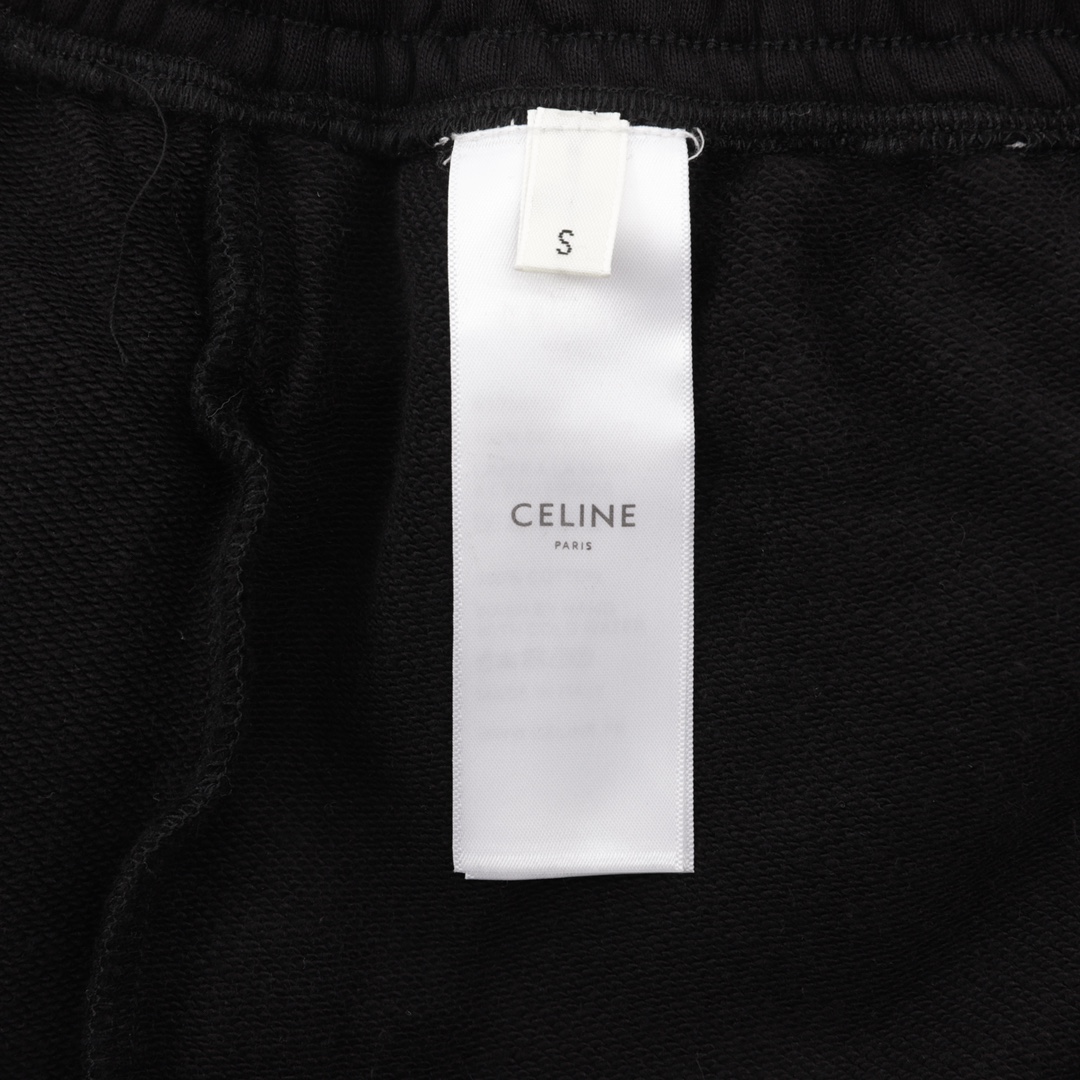 CELINE/赛琳 刺绣字母LOGO毛圈棉抽绳运动裤