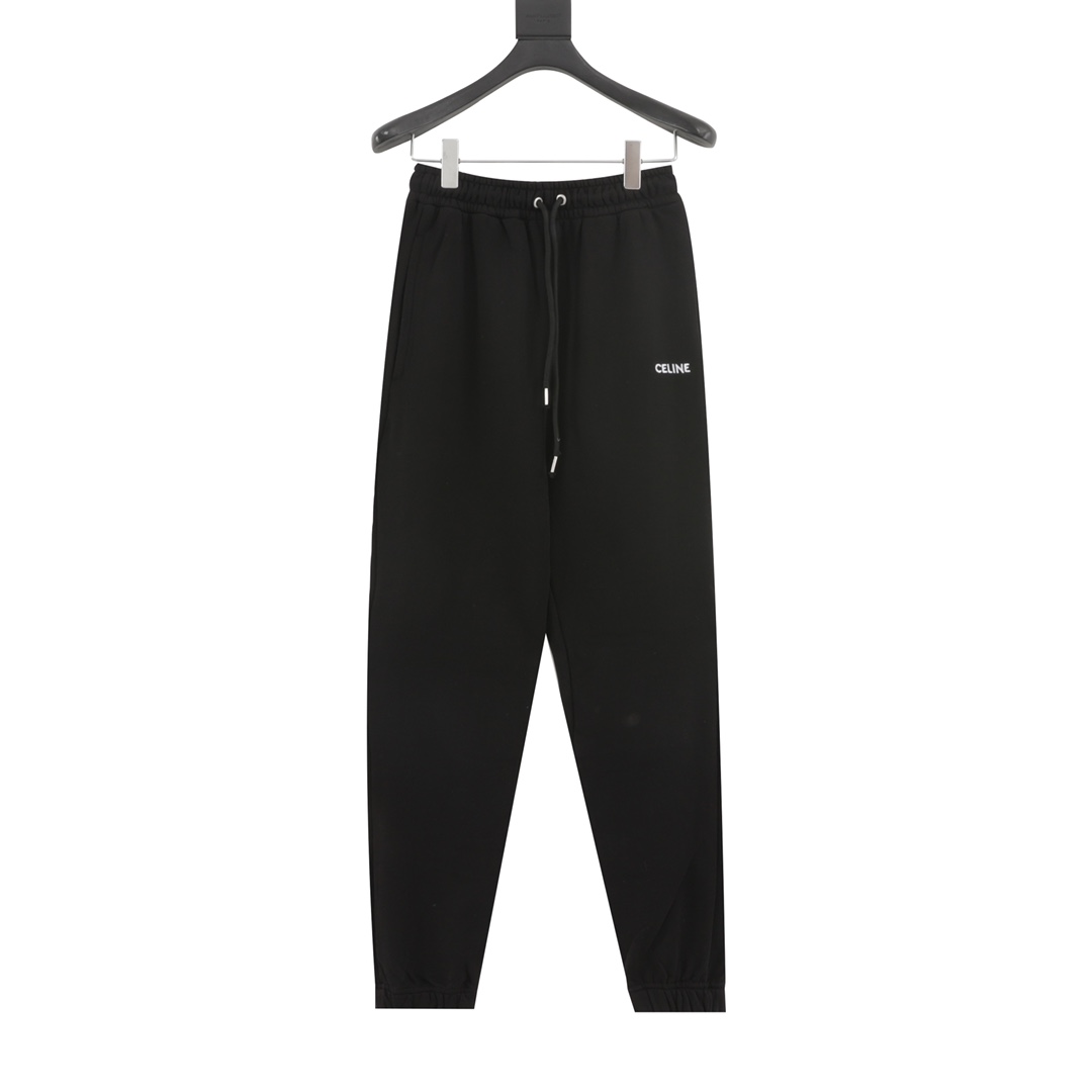 CELINE/赛琳 刺绣字母LOGO毛圈棉抽绳运动裤