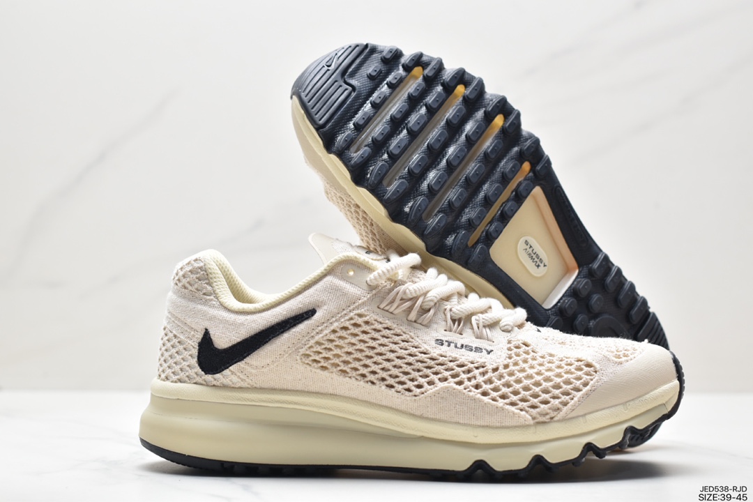 Stussy x NK Air Max 2013 ”Fossil” Stussy joint air cushion running shoes desert color DO2461-001