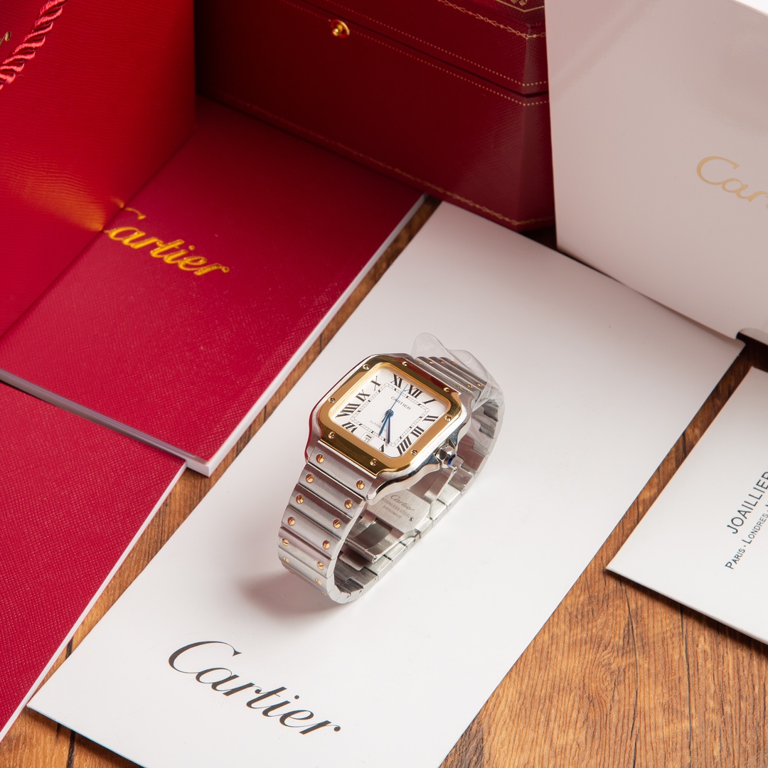 Cartier Santos Buy
 Watch Black Blue Set With Diamonds