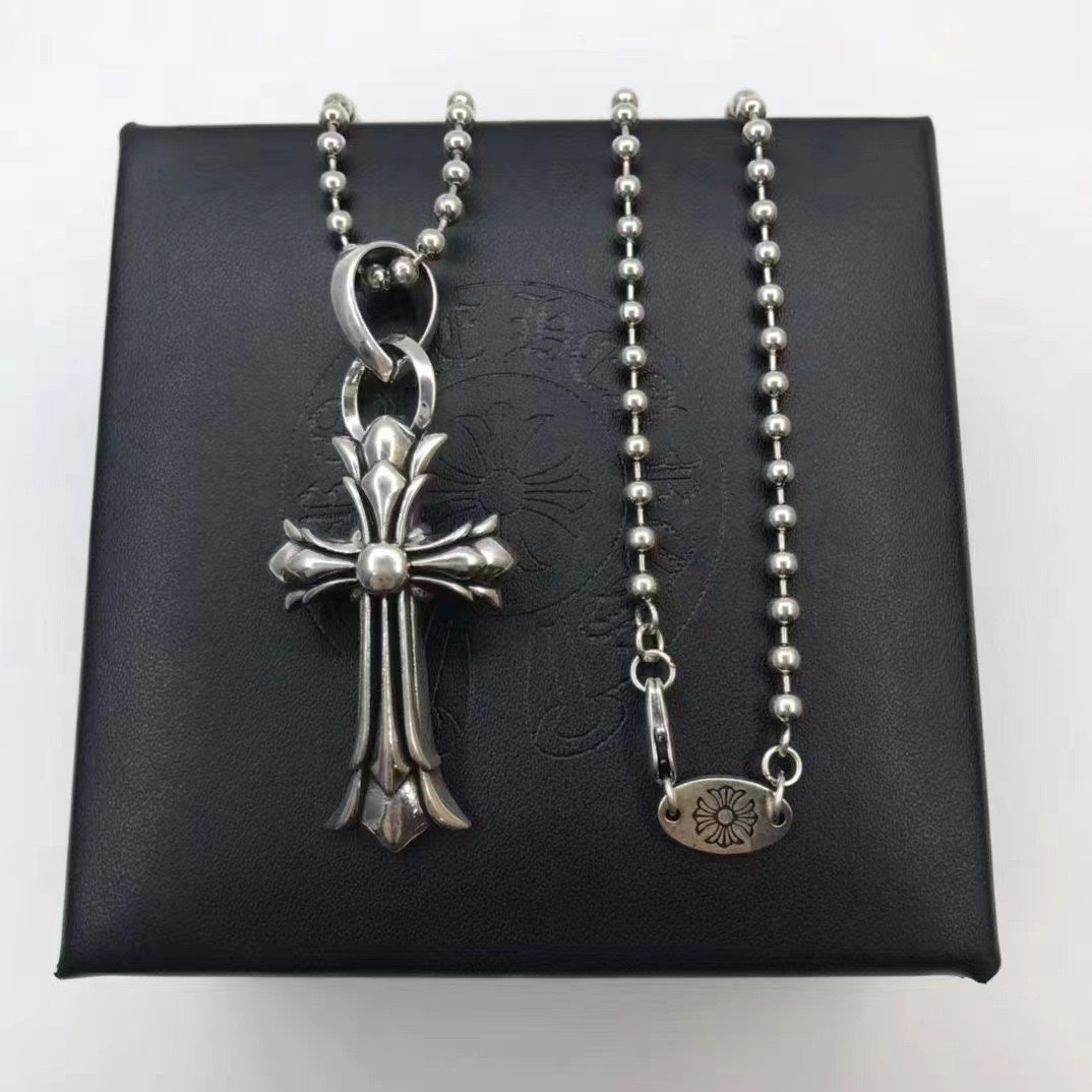 NO:109867,Croat Punk Personality Double Layer Cross Pendant European and American Retro Thai Silver Necklace Men and Trendy Women, Elegant Jewelry, Chrome Hearts, Necklace19860909克罗伈朋克个性双层十字架吊坠欧美复古泰银项链男潮女,饰品精品,chrome hearts,necklace,Jewelry
