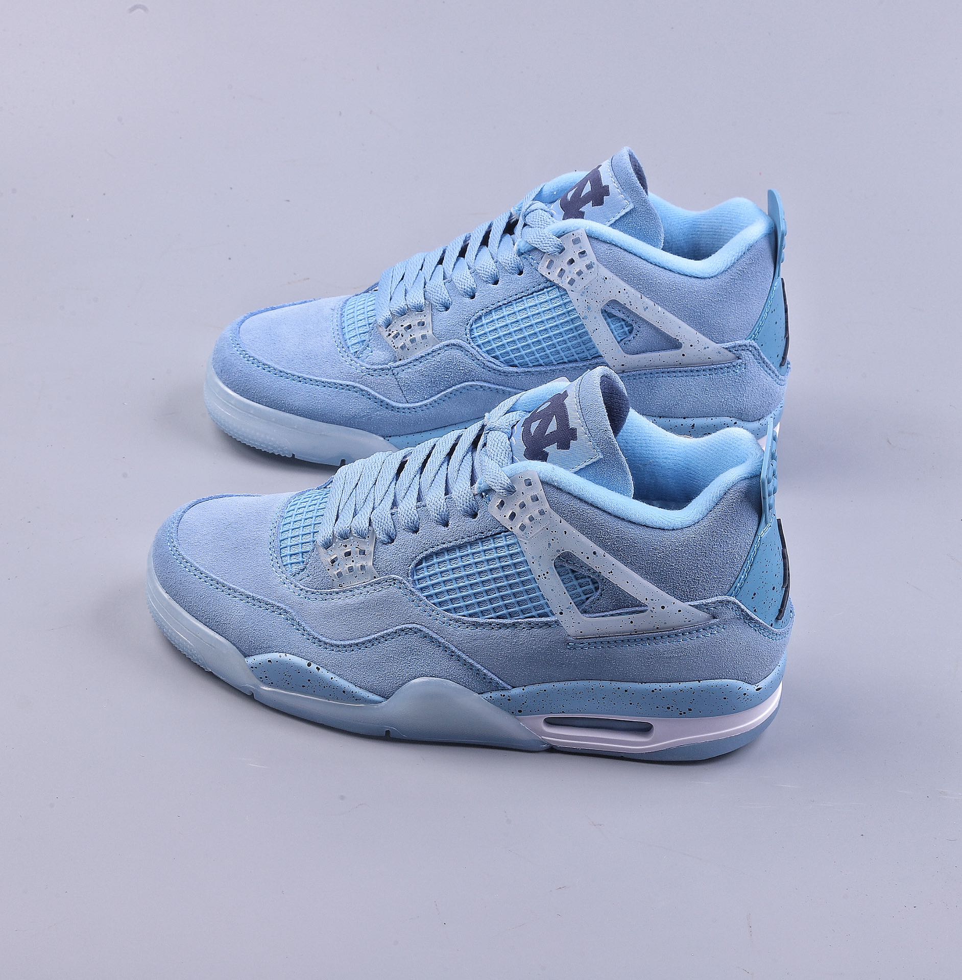 PB Air Jordan 4 x Travis Scott AJ4 Blue Suede Joint Men's Cultural Basketball Shoes