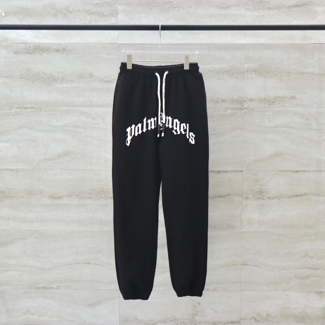 Palm Angels Clothing Pants & Trousers Black Brown Printing Cotton Sweatpants