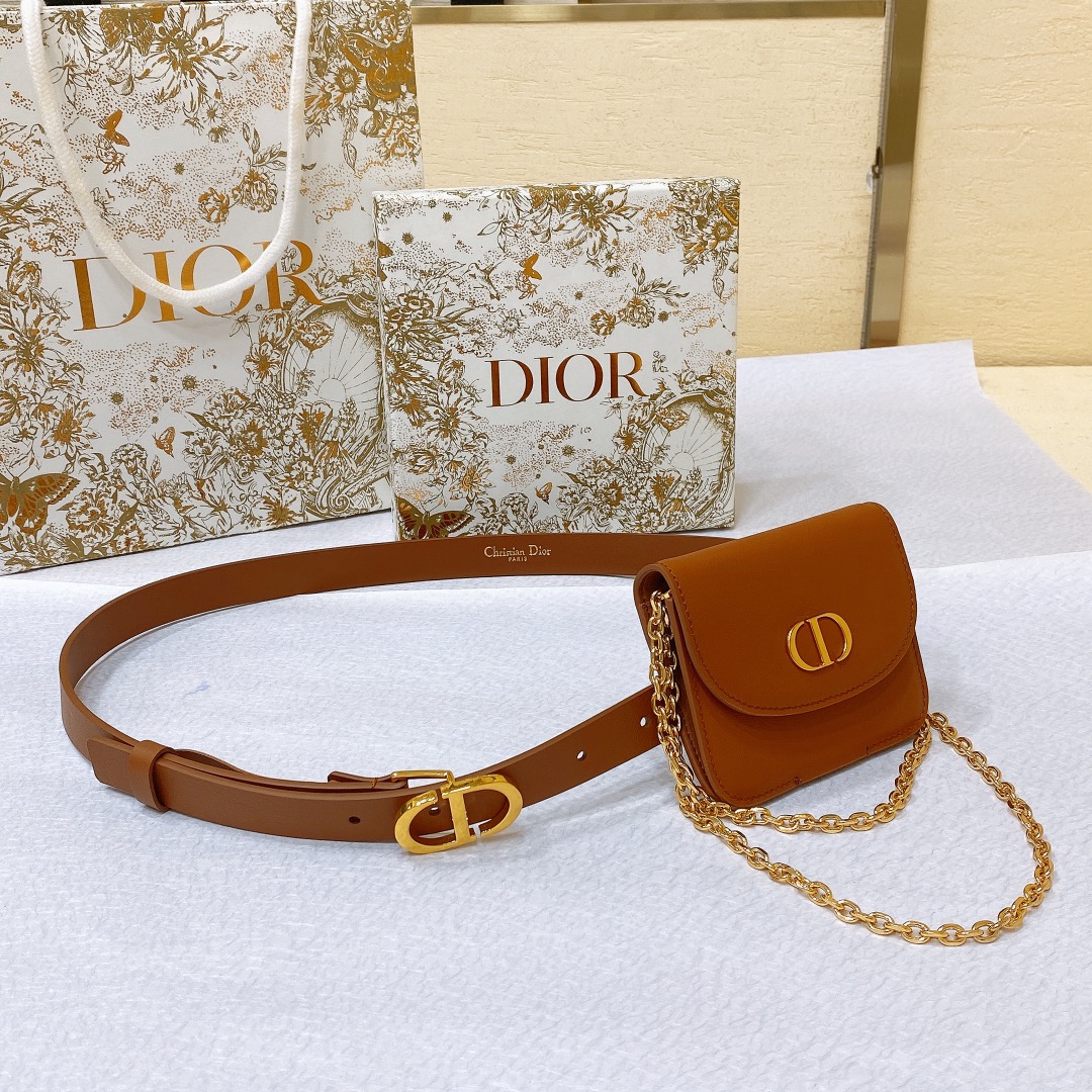 Dior Belts Gold Cowhide