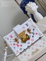 Louis Vuitton LV Petite Malle Bags Handbags White Cowhide Sheepskin M23541