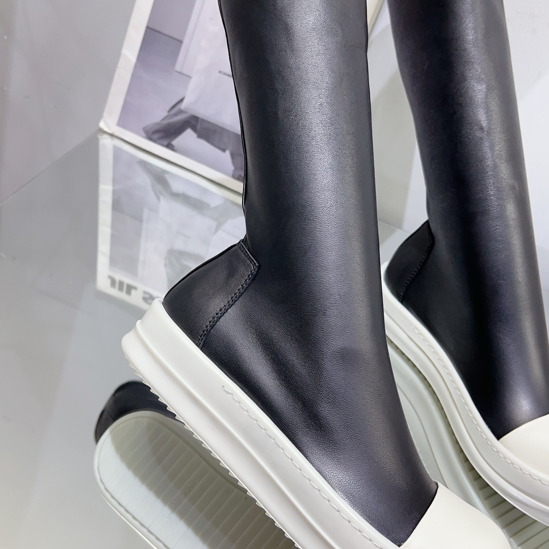 “High-Legged Rick Owens Boots: Spicy Style with TPU Cream Base” - 图片 7