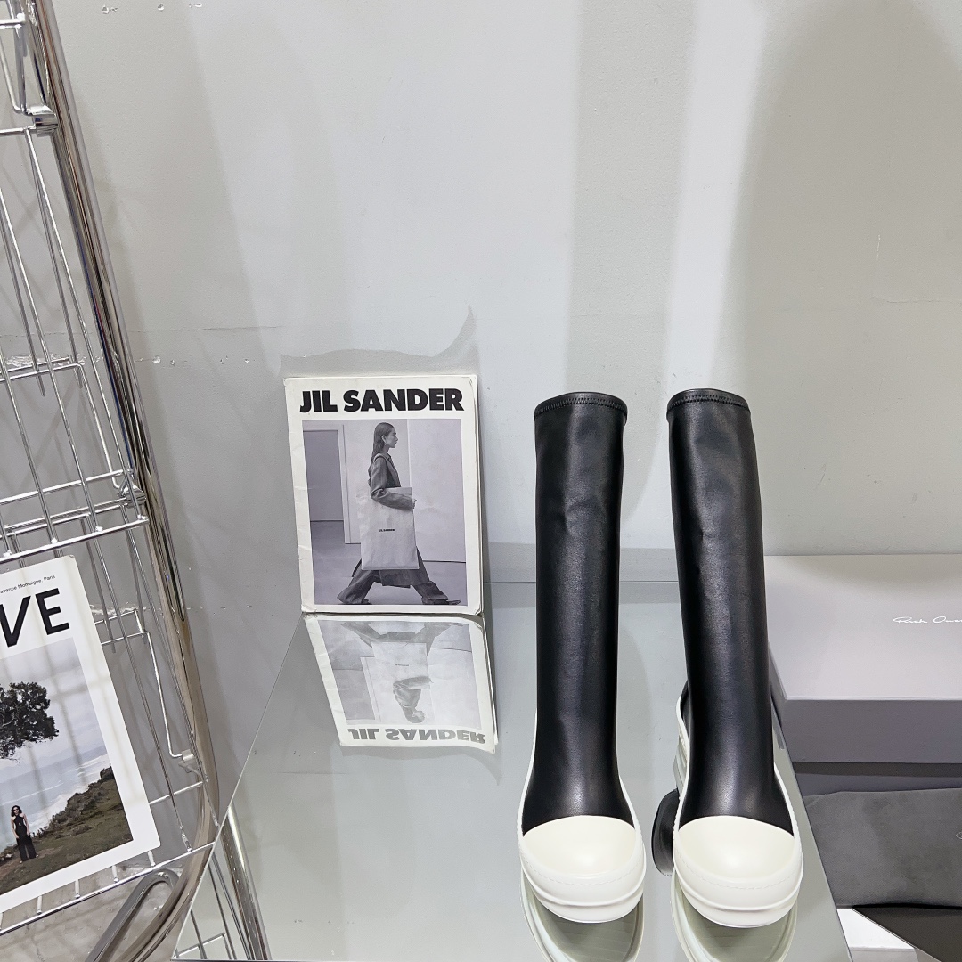 “High-Legged Rick Owens Boots: Spicy Style with TPU Cream Base” - 图片 5