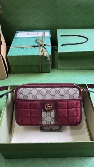 Gucci Ophidia 1:1 Crossbody & Shoulder Bags Red PVC
