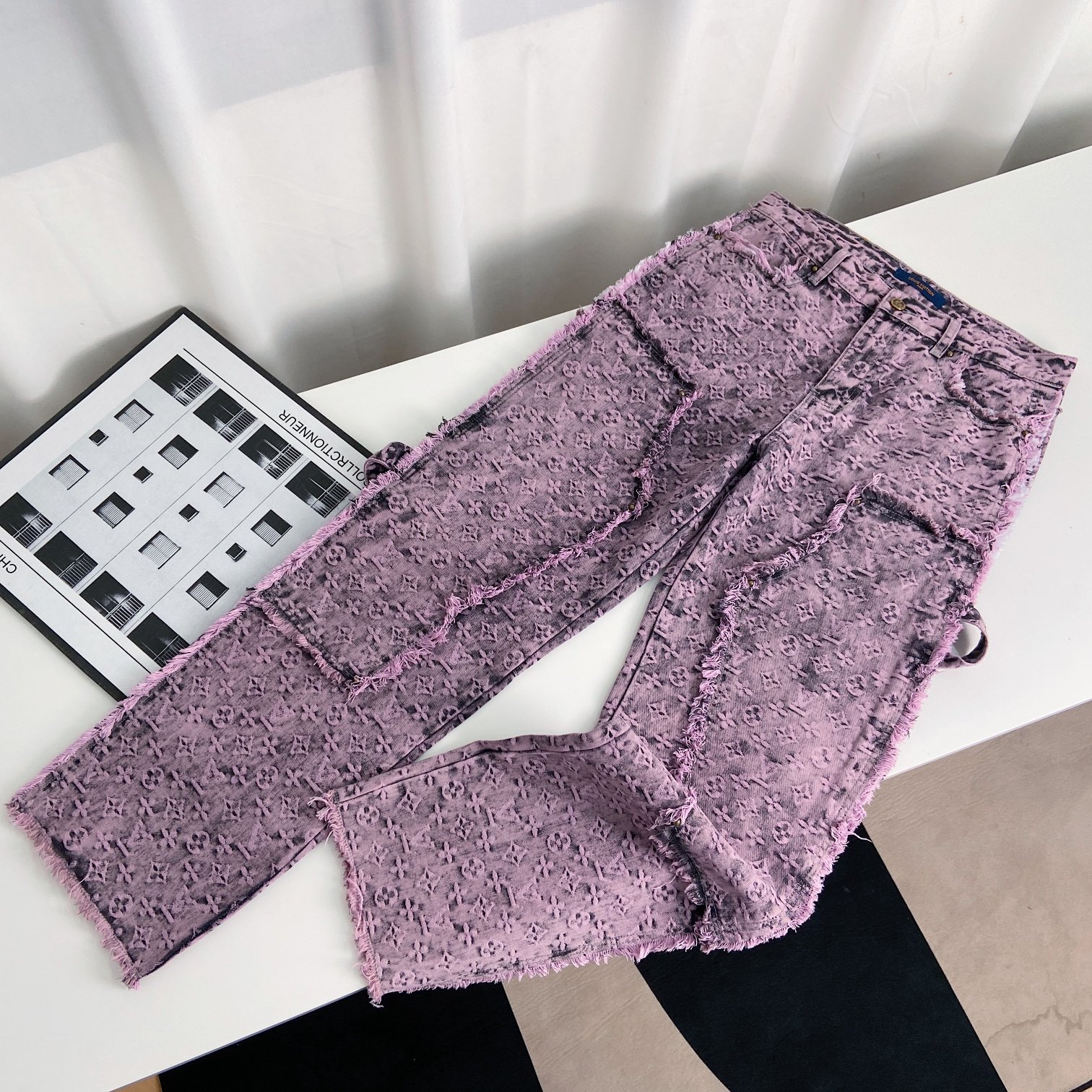 Louis Vuitton Clothing Jeans Pants & Trousers Purple Printing Epi Cotton Spring/Summer Collection Sweatpants