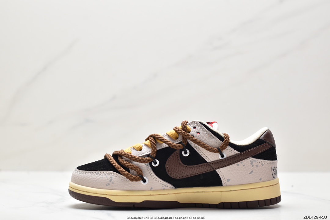 NK SB Dunk Low ”Green/Beige” rope deconstruction style series low-top casual sports skateboard shoes DR9704-200