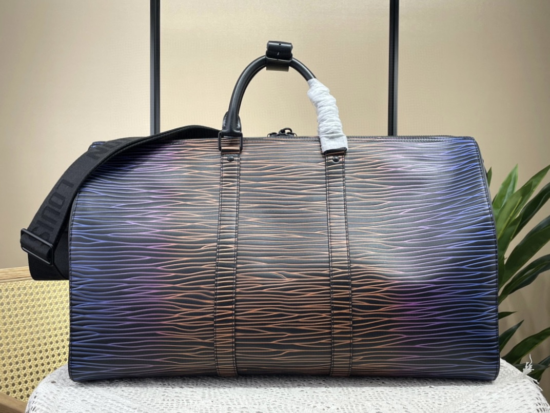 Louis Vuitton LV KEEPALL BANDOULIERE 50 travel bag m23174 blue (water ripple gradient large leather)