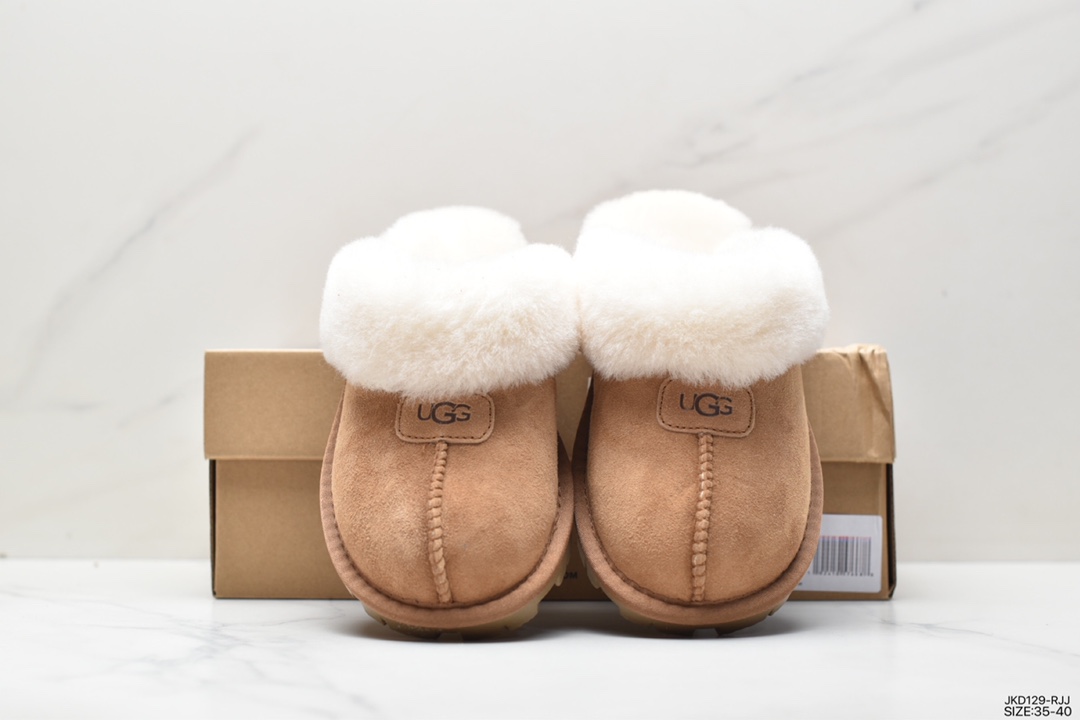 UGG Dakota Cowhide Material Half Slippers Cotton Slippers