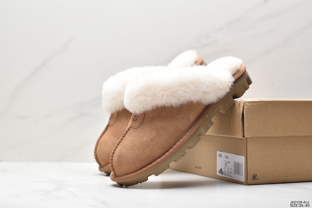 UGG Dakota Cowhide Material Half Slippers Cotton Slippers