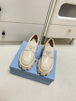 Prada Buy
 Loafers Plain Toe Platform Shoes Cowhide Patent Leather Sheepskin Casual