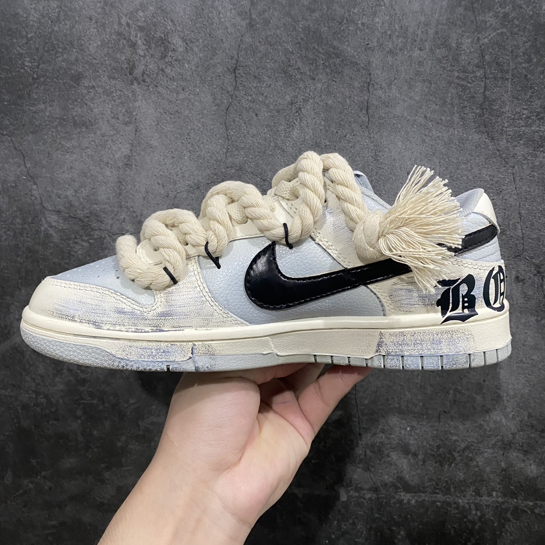 [Customized version] Nike Dunk Low Oxidized Old Oxidized Old Hemp Rope Straps Dip-dyed Desert Low-top Sneakers Off-white DJ6188-003