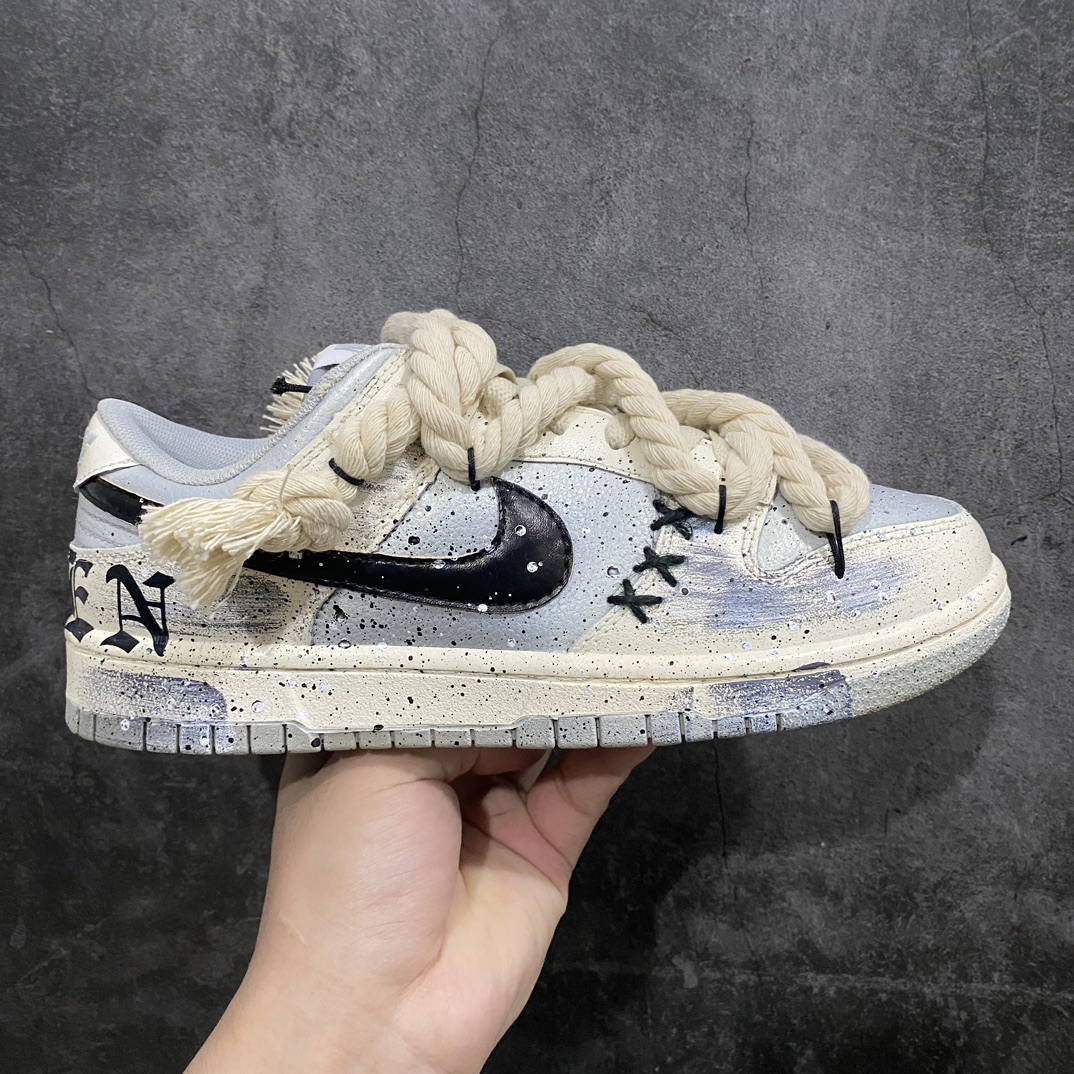 [Customized version] Nike Dunk Low Oxidized Old Oxidized Old Hemp Rope Straps Dip-dyed Desert Low-top Sneakers Off-white DJ6188-003