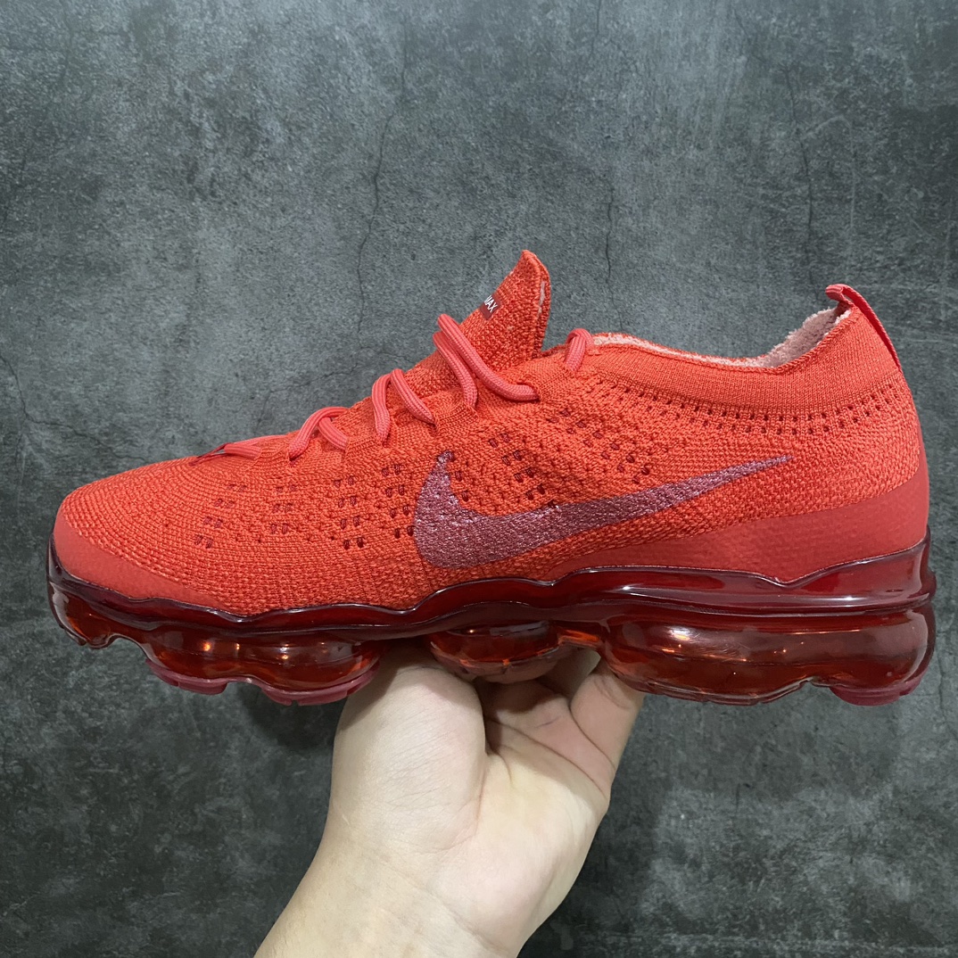 [Pure original YH version] 2023 Nike Air VaporMax Flyknit wear-resistant low-top running shoes bright red DV1678-600