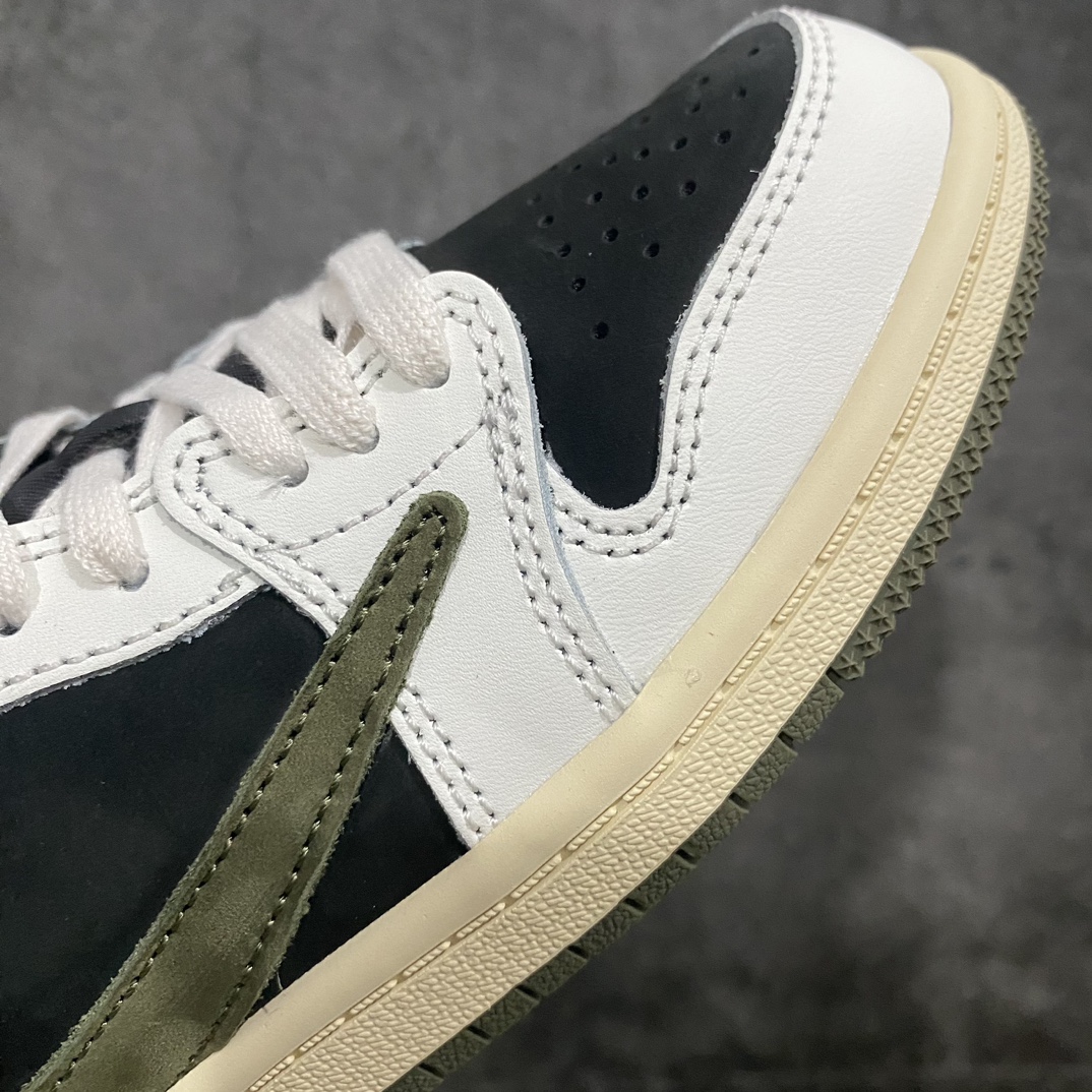 [M Pure Original] Travis Scott x Air Jordan AJ1 Low OG TS joint white and green hook low-top children's shoes DZ5909-106