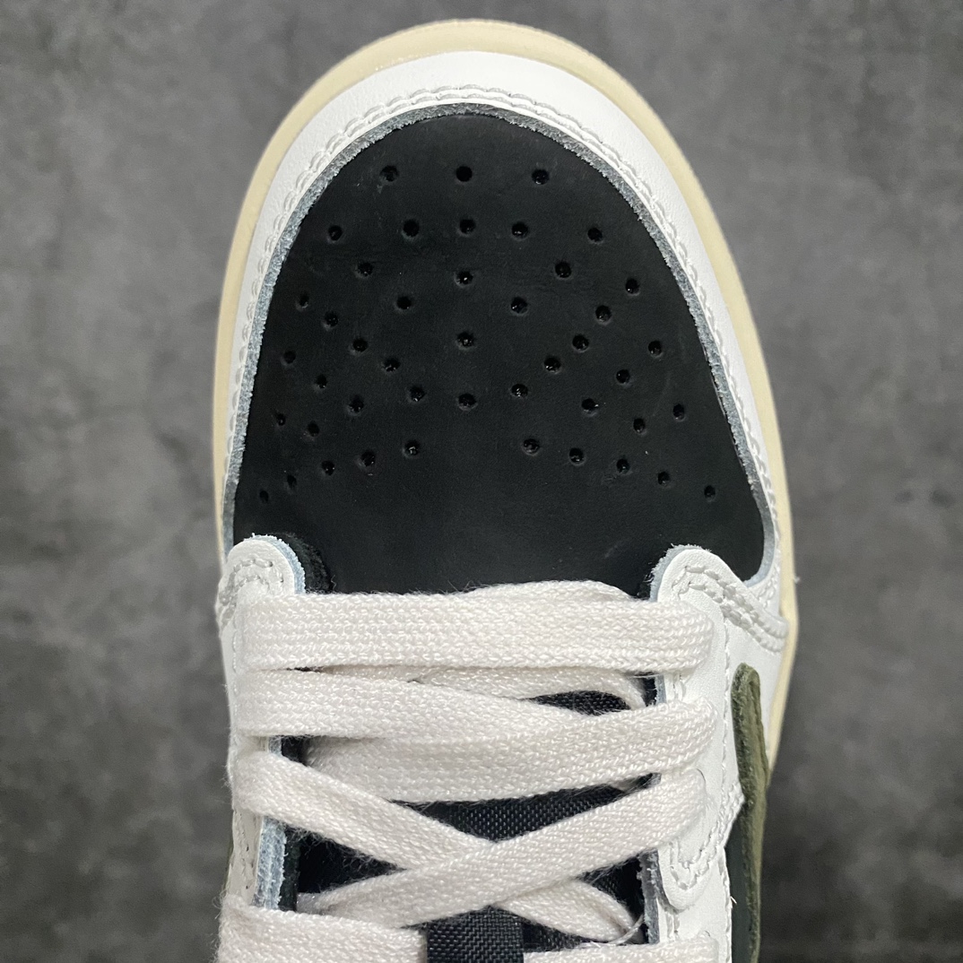 [M Pure Original] Travis Scott x Air Jordan AJ1 Low OG TS joint white and green hook low-top children's shoes DZ5909-106