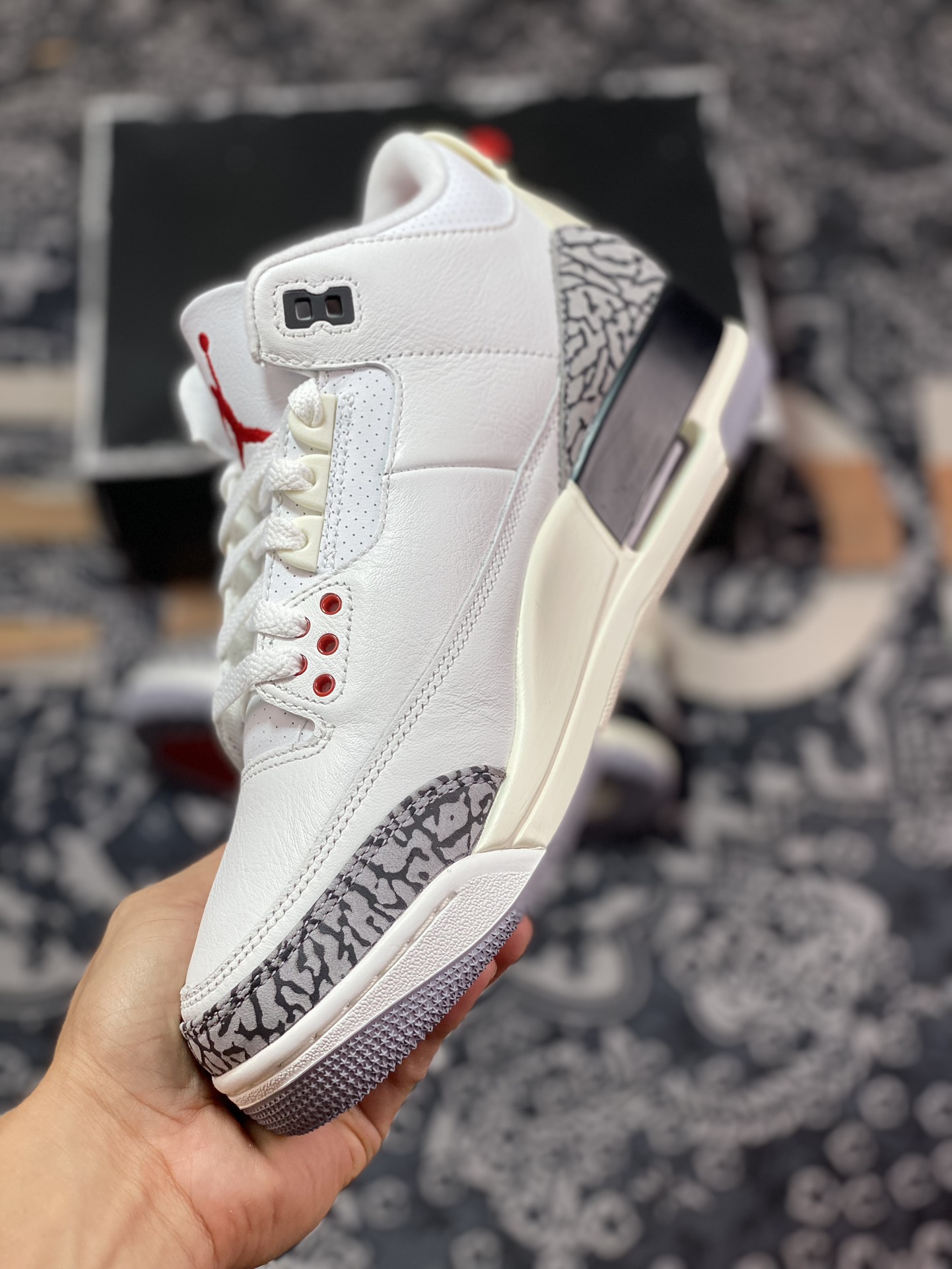 老汪纯原生产线 Air Jordan AJ3 Retro 做旧白水泥 DN3707-100