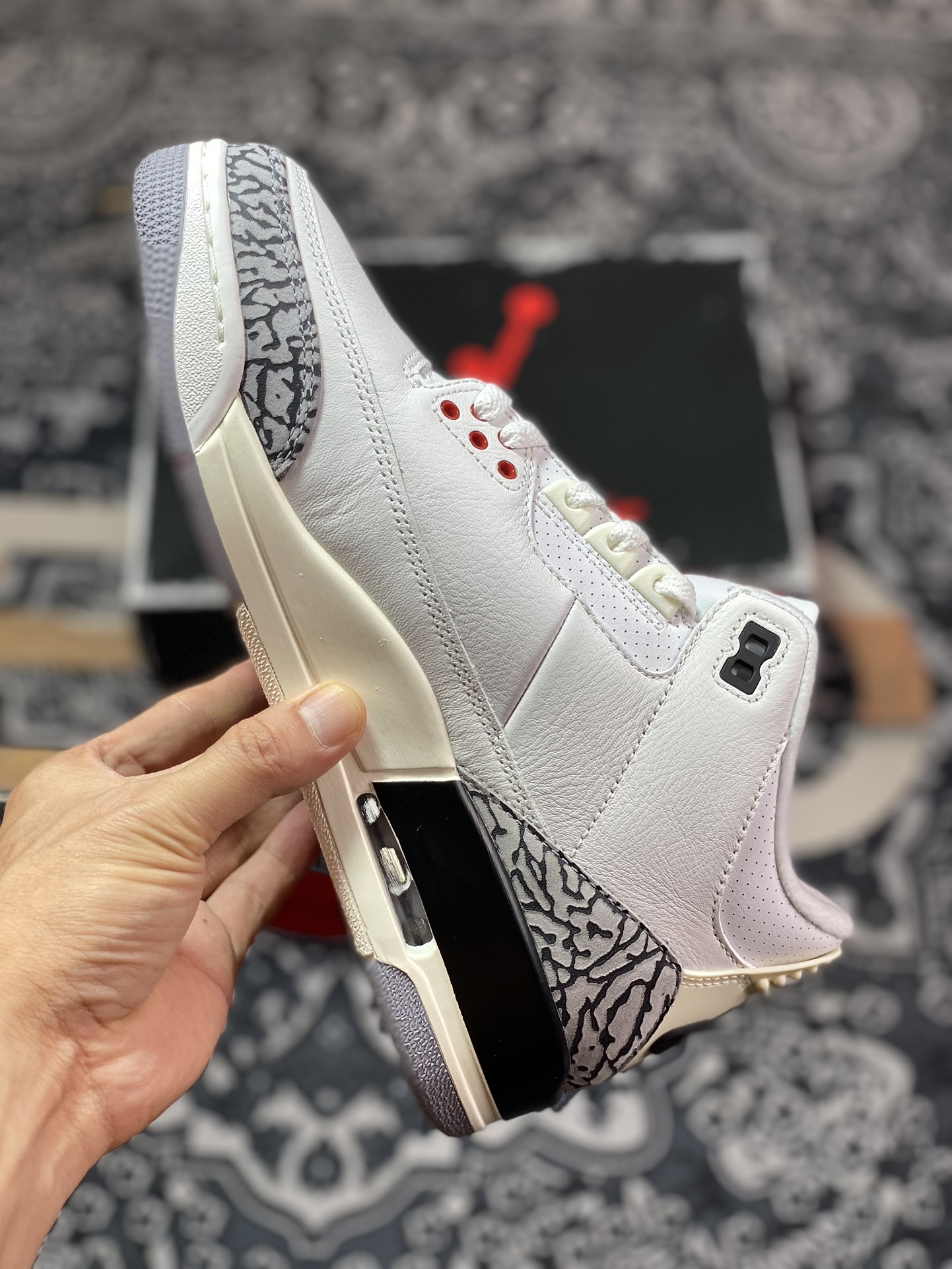 老汪纯原生产线 Air Jordan AJ3 Retro 做旧白水泥 DN3707-100