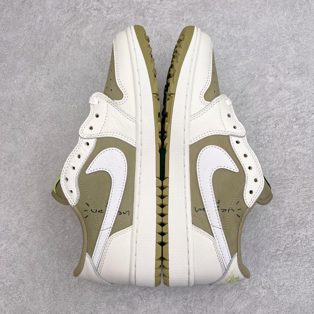 图片[5]-＃LJ渠道版 Travis Scott x Air Jordan AJ1 Low Golf \\\”Olive\\\” TS联名倒钩高尔夫低帮6.0 FZ3124-200 原盒原配 原厂拉帮工艺 针距密度一致 全新升级网板中底 原楦原纸板开发 后跟弧度收口自然不对折 极致一眼正品既视感 原厂皮料 进口玻璃冲刀皮料裁剪零毛边 承诺百分百一致原鞋 全鞋电脑针车工艺 鞋面清洁度最高QC检验标准 控制溢胶 原厂电绣工艺 鞋标鞋盒、防尘纸 均采购来自原厂 尺码：36 36.5 37.5 38 38.5 39 40 40.5 41 42 42.5 43 44 44.5 45 46 47.5-选品中心