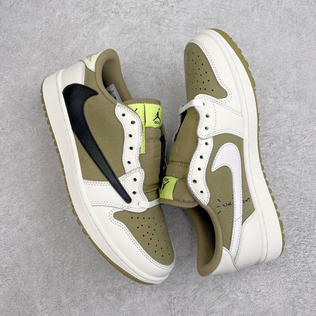 图片[3]-＃LJ渠道版 Travis Scott x Air Jordan AJ1 Low Golf \\\”Olive\\\” TS联名倒钩高尔夫低帮6.0 FZ3124-200 原盒原配 原厂拉帮工艺 针距密度一致 全新升级网板中底 原楦原纸板开发 后跟弧度收口自然不对折 极致一眼正品既视感 原厂皮料 进口玻璃冲刀皮料裁剪零毛边 承诺百分百一致原鞋 全鞋电脑针车工艺 鞋面清洁度最高QC检验标准 控制溢胶 原厂电绣工艺 鞋标鞋盒、防尘纸 均采购来自原厂 尺码：36 36.5 37.5 38 38.5 39 40 40.5 41 42 42.5 43 44 44.5 45 46 47.5-选品中心