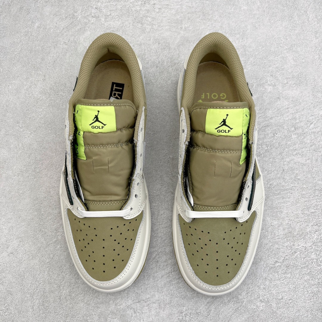 图片[2]-＃LJ渠道版 Travis Scott x Air Jordan AJ1 Low Golf \\\”Olive\\\” TS联名倒钩高尔夫低帮6.0 FZ3124-200 原盒原配 原厂拉帮工艺 针距密度一致 全新升级网板中底 原楦原纸板开发 后跟弧度收口自然不对折 极致一眼正品既视感 原厂皮料 进口玻璃冲刀皮料裁剪零毛边 承诺百分百一致原鞋 全鞋电脑针车工艺 鞋面清洁度最高QC检验标准 控制溢胶 原厂电绣工艺 鞋标鞋盒、防尘纸 均采购来自原厂 尺码：36 36.5 37.5 38 38.5 39 40 40.5 41 42 42.5 43 44 44.5 45 46 47.5-选品中心