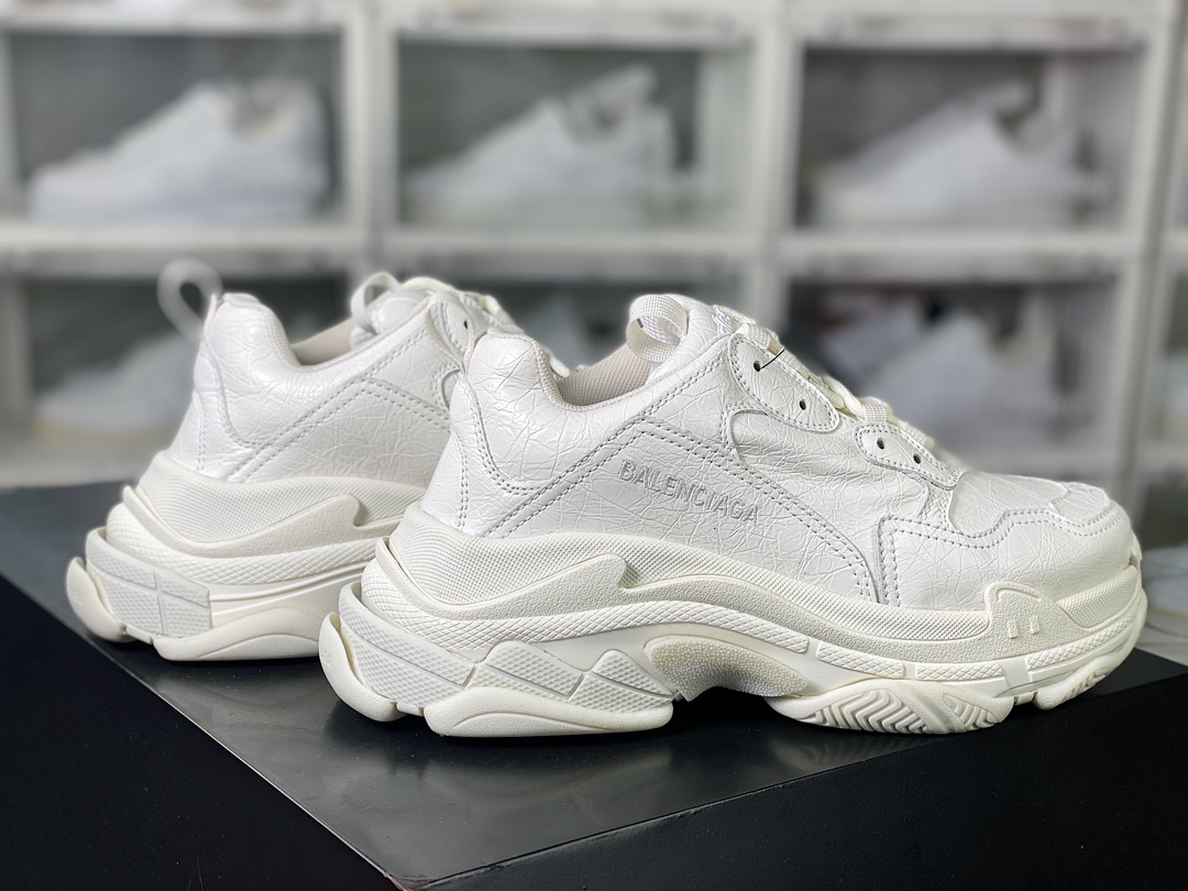 Balenciaga Triple S Clear Sole Sneaker ”Black/White” Fashion Grandpa Sneakers ”Pigskin Surface Ivory White” 536737 W2FW6 0102