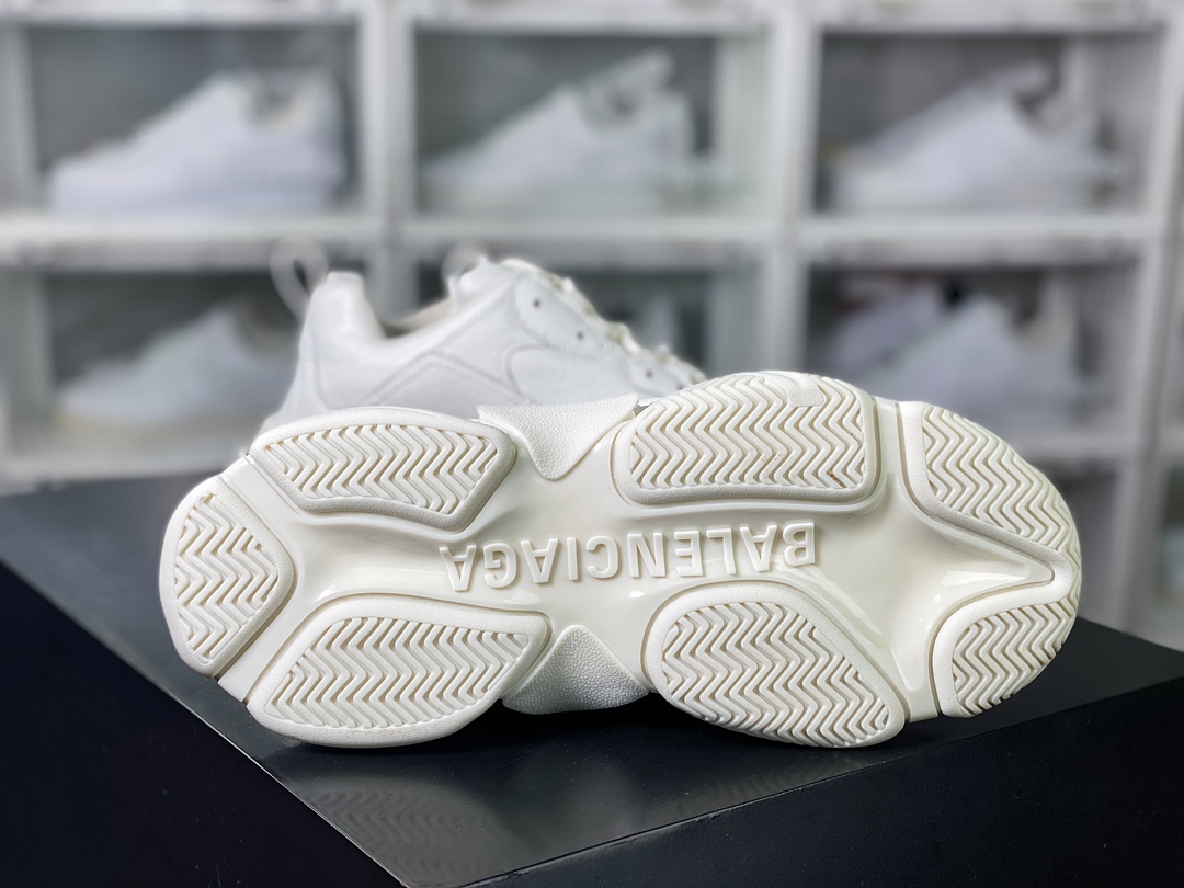 Balenciaga Triple S Clear Sole Sneaker ”Black/White” Fashion Grandpa Sneakers ”Pigskin Surface Ivory White” 536737 W2FW6 0102