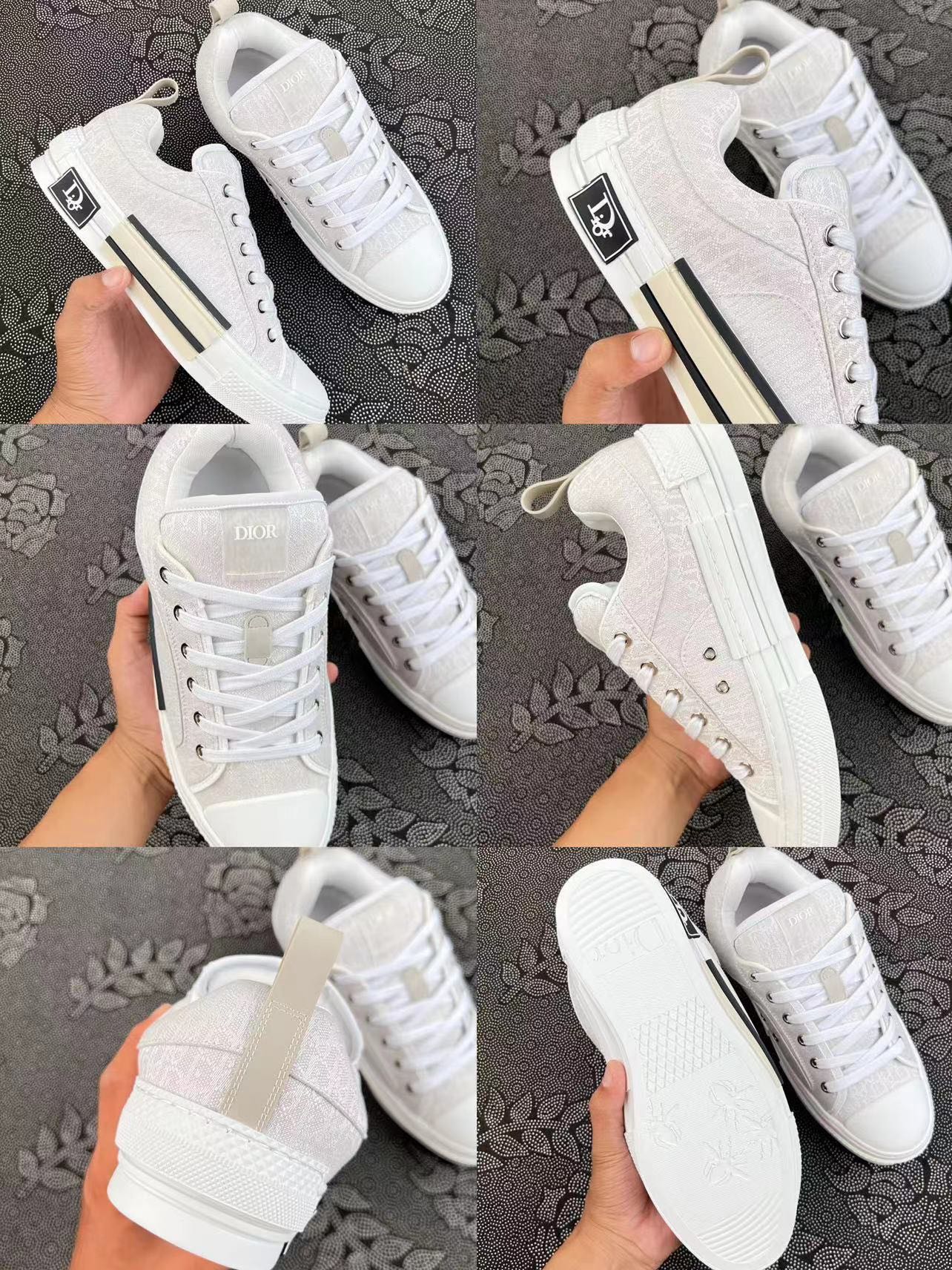 999 ?顺丰包邮 DIOR 迪奥 新款B23字母logo 低帮时尚板鞋 四色合集出货！? size：36-45 此批纯福利 代工厂跟单的东西 带原盒 少量原厂货 供应海外代购的一批 自行对比价格 新款的B23鞋款太好看了吧 鞋底也是有小有心机的 设计 质感 方面 全全在线 走路的脚感也很舒适！ 支持得物App/识货App 鉴定 支持90天无理由售后 含质保