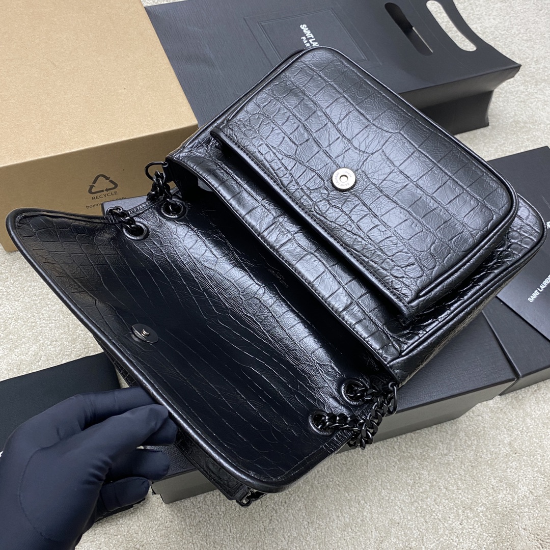 Saint Laurent Niki Medium Chain Bag in Matte Crocodile Embossed Leather 6 i1694434681 5297 5