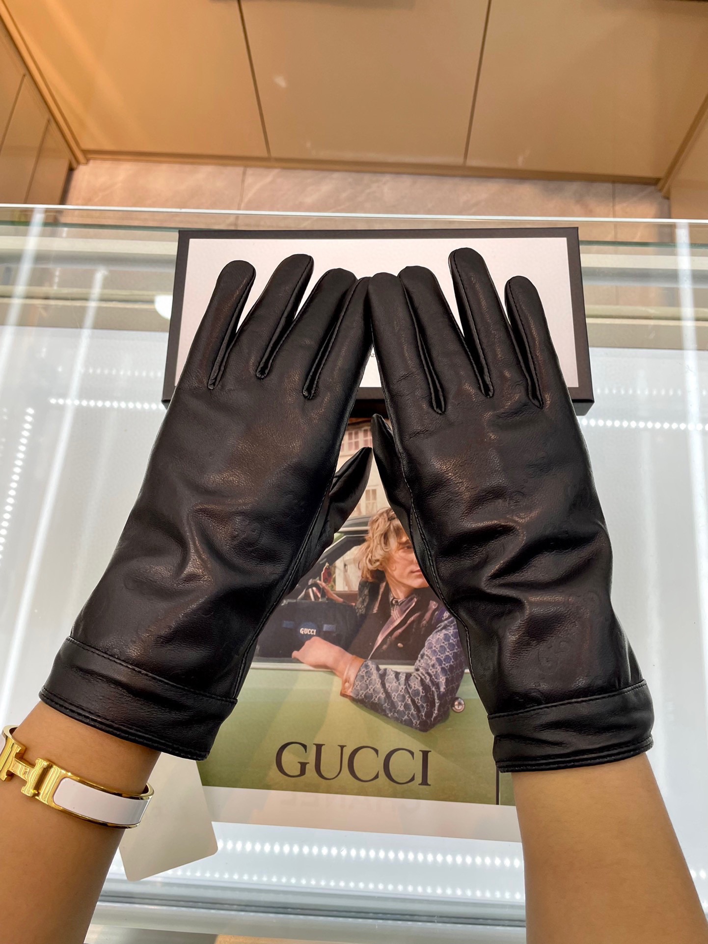 新款独家首发️古驰GUCCI️原单品质官网同步女士新款高档羊皮手套女神首选不可错过百分百选用进口羊皮皮质