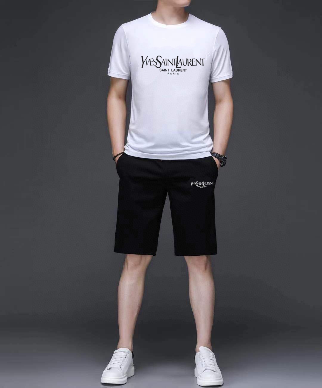 Yves Saint Laurent Clothing Shorts T-Shirt Two Piece Outfits & Matching Sets Men Short Sleeve