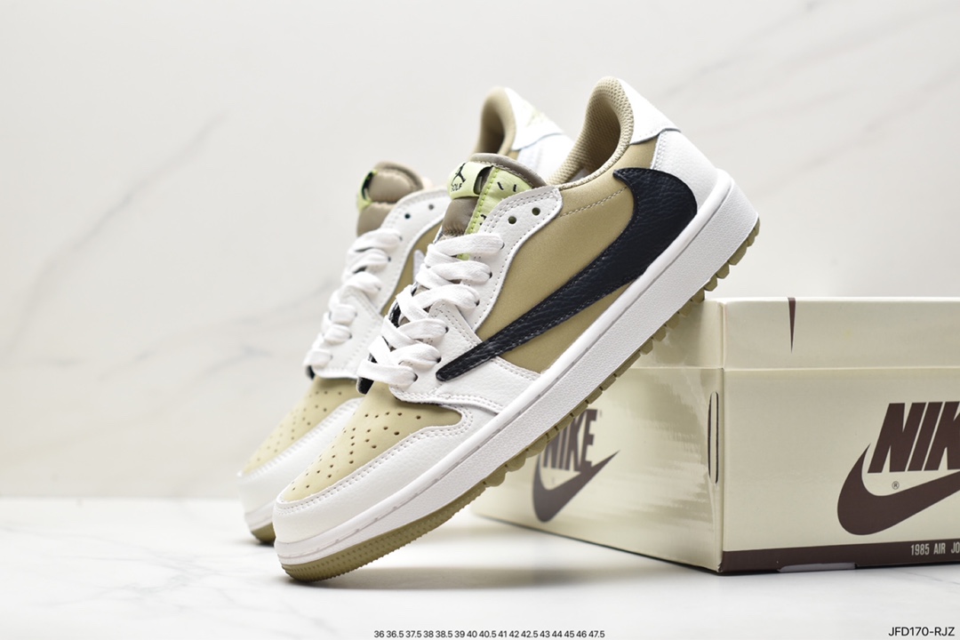 fragment design x Travis Scott x Nike Air Jordan 1 Low OG SP ”Black/Green Toe” AJ1 Jordan Generation Basketball Shoes FZ3124-200