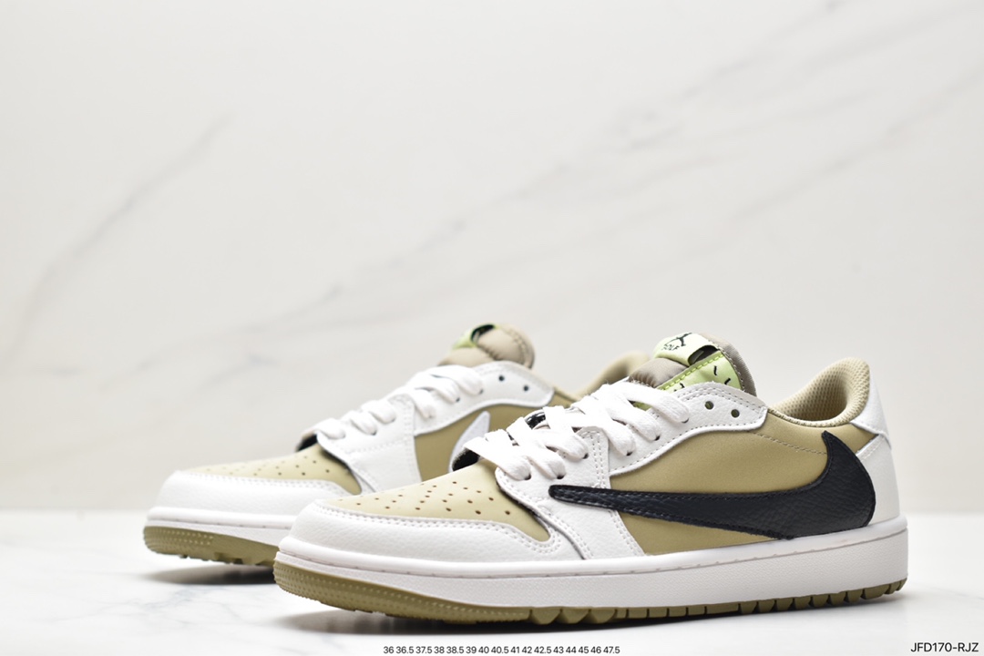 fragment design x Travis Scott x Nike Air Jordan 1 Low OG SP ”Black/Green Toe” AJ1 Jordan Generation Basketball Shoes FZ3124-200