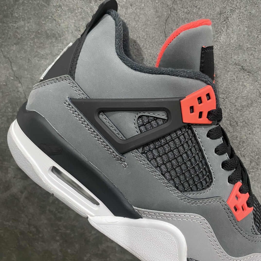 [Dongguan-made pieces] Air Jordan AJ4 infrared black gray red GS women's shoes 408452-061