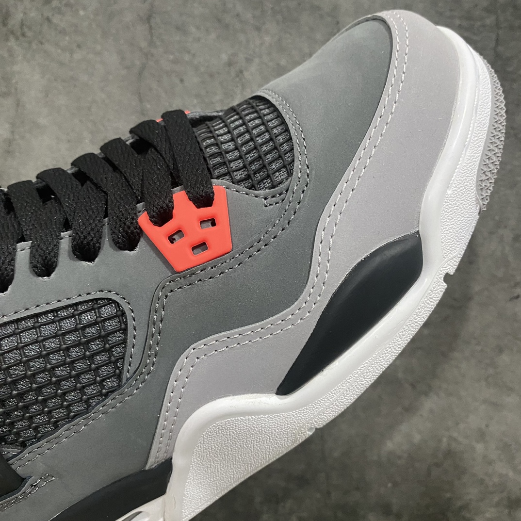 [Dongguan-made pieces] Air Jordan AJ4 infrared black gray red GS women's shoes 408452-061