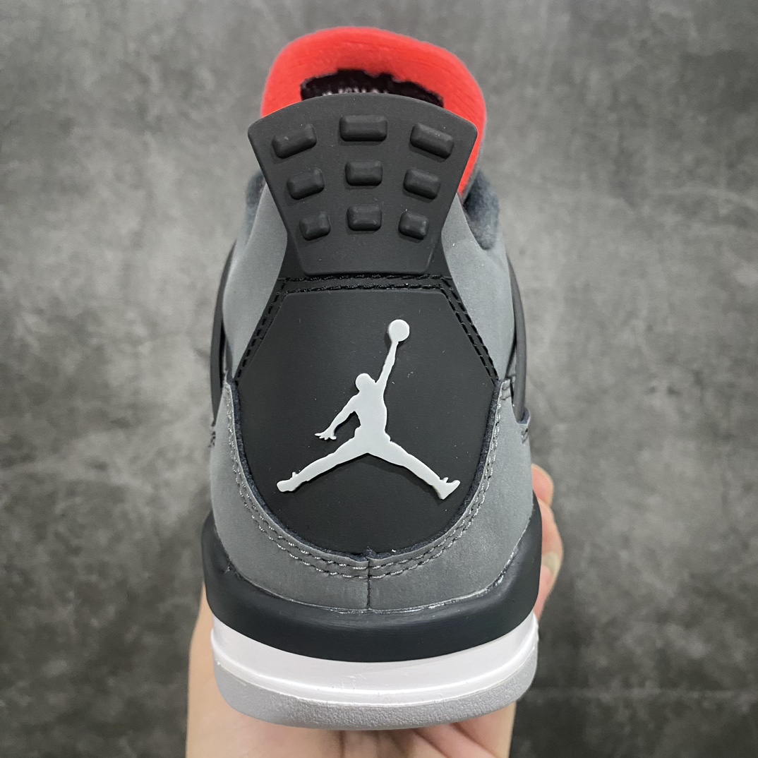 [Dongguan-made pieces] Air Jordan AJ4 infrared black gray red GS women's shoes 408452-061