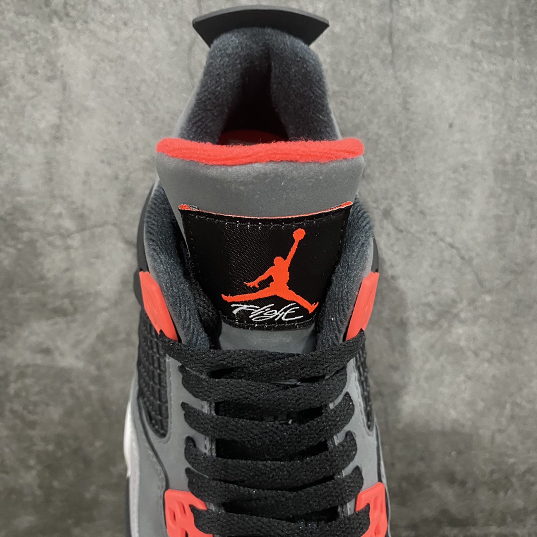 [Dongguan-made pieces] Air Jordan AJ4 infrared black gray red GS women's shoes 408452-061