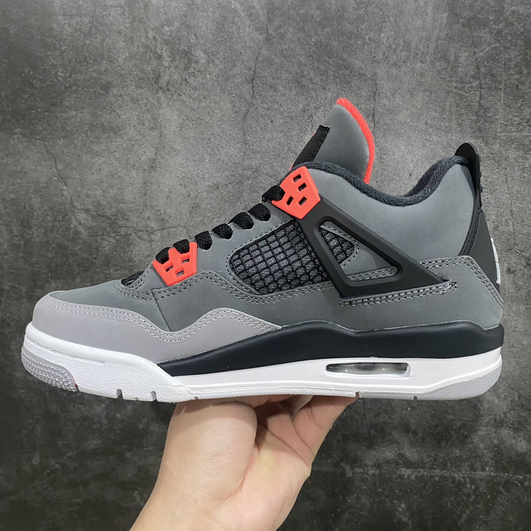 [Dongguan-made pieces] Air Jordan AJ4 infrared black gray red GS women's shoes 408452-061