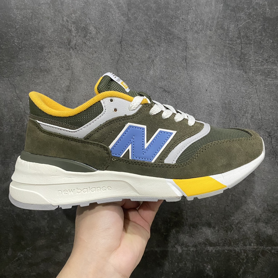 [KT version] NB997R New Balance 997R shock-absorbing, non-slip, wear-resistant, low-top, breathable running shoes military green and yellow U997RAB