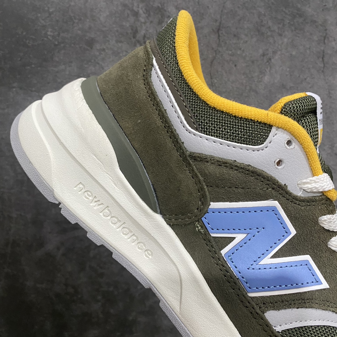 [KT version] NB997R New Balance 997R shock-absorbing, non-slip, wear-resistant, low-top, breathable running shoes military green and yellow U997RAB