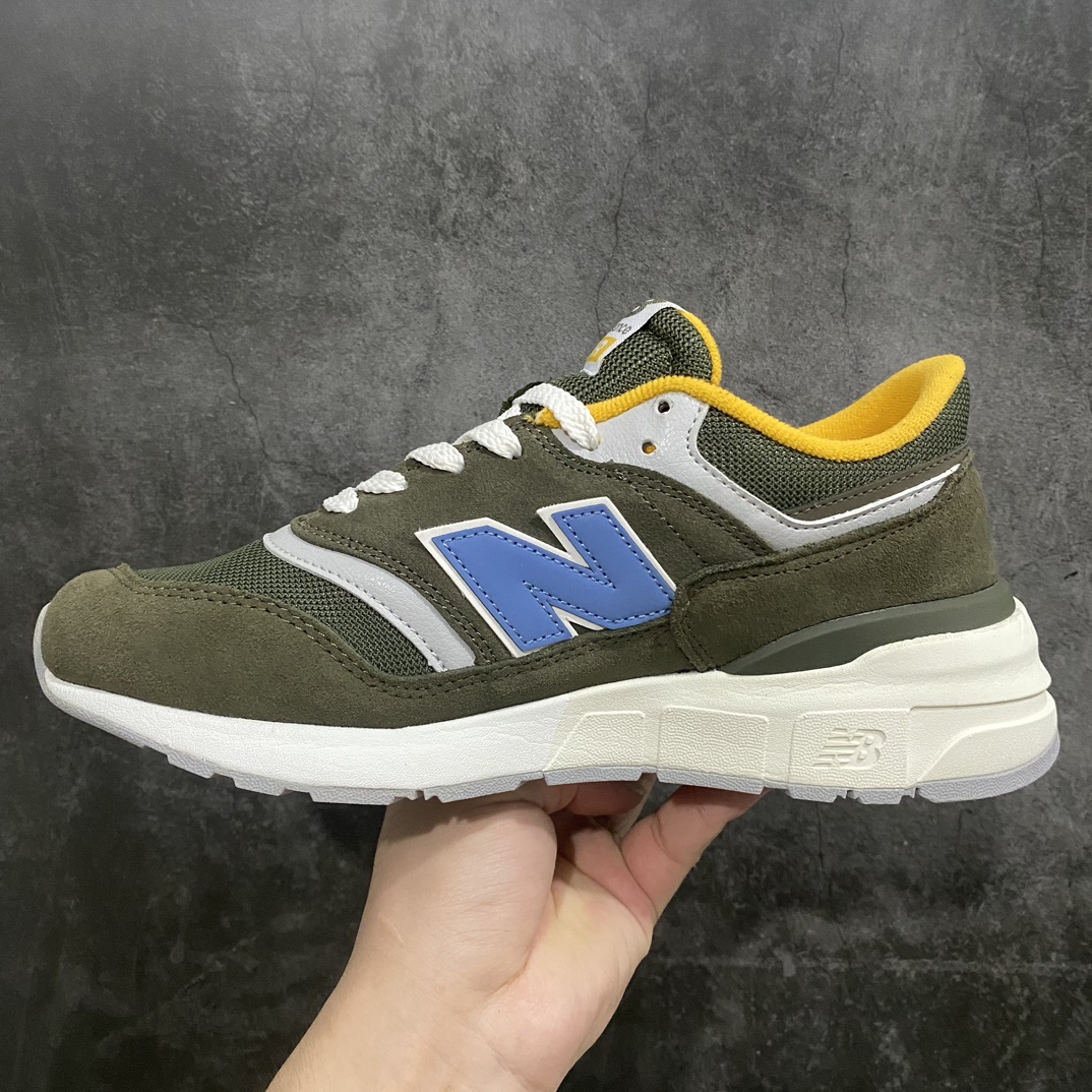 [KT version] NB997R New Balance 997R shock-absorbing, non-slip, wear-resistant, low-top, breathable running shoes military green and yellow U997RAB