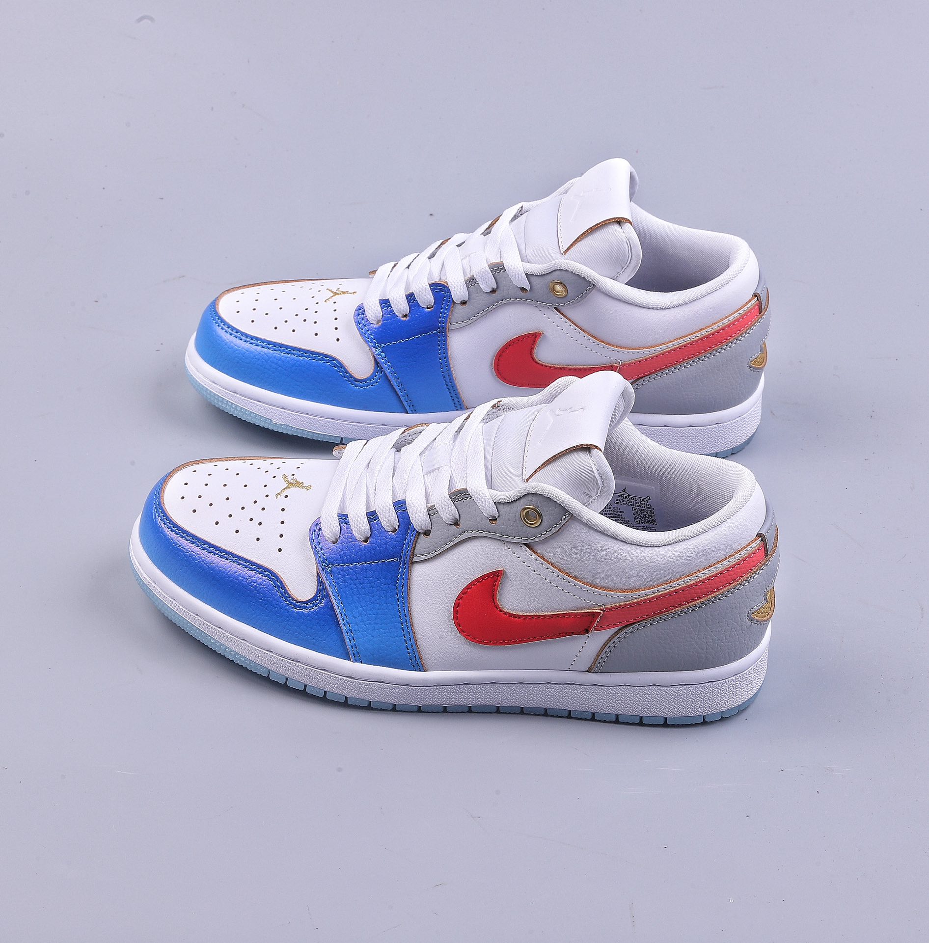 外贸 Air Jordan 1 Low 白蓝红脚趾 AJ1乔1低帮休闲板鞋 FN8901-164