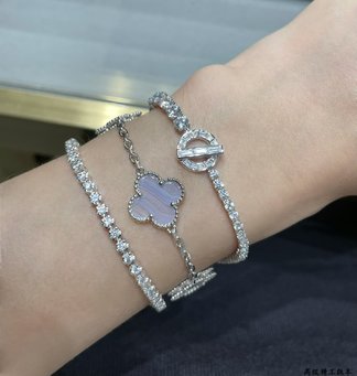 Hermes Jewelry Bracelet Set With Diamonds 925 Silver