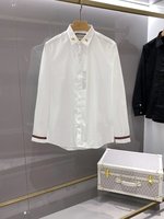 Gucci High
 Clothing Shirts & Blouses Gold Green Red White Embroidery Men Cotton Fashion Long Sleeve